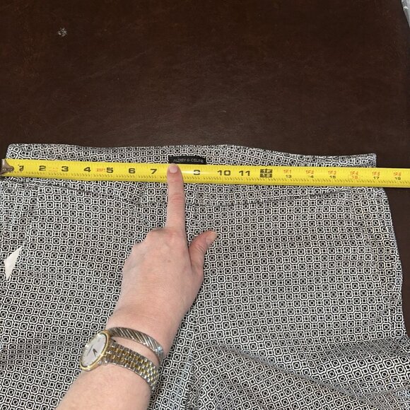 Audrey & Celine Womens Geometric Print Black & White Pants Size 14 Stretch Waist - Picture 7 of 7